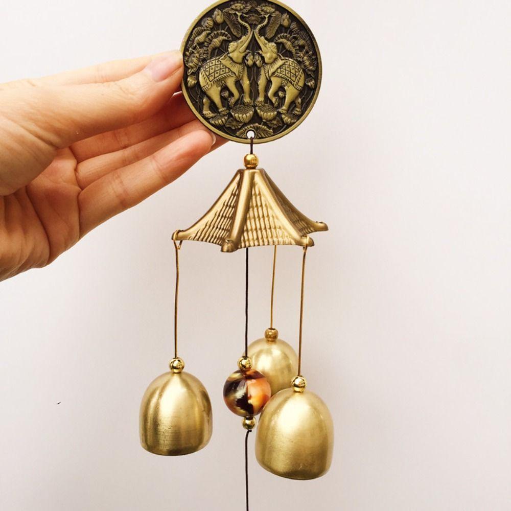 Copper Bells Hanging Ornament DIY Pendant Wind Chimes Outdoor Lucky Pendants