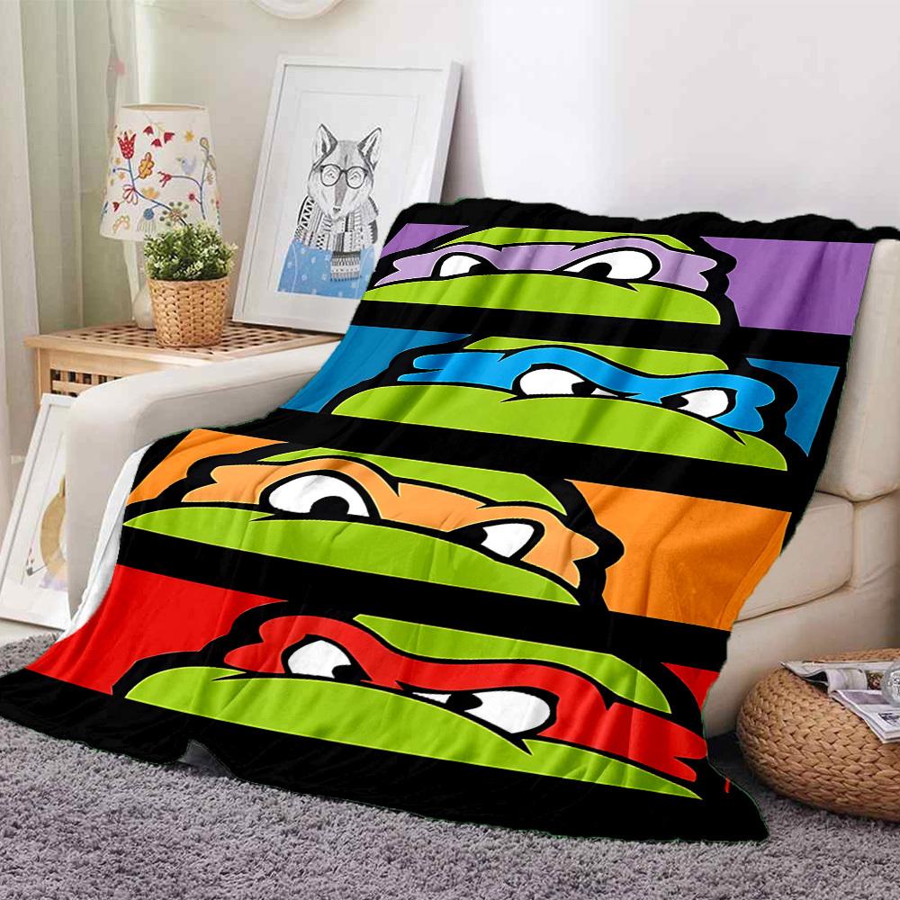 1 шт. Черепашки-ниндзя TMNT Фланелевое покрывало HD-печать Легкое Мягкое Теплое Всесезонное покрывало для дивана, кровати, путешествий, кемпинга Машинная стирка