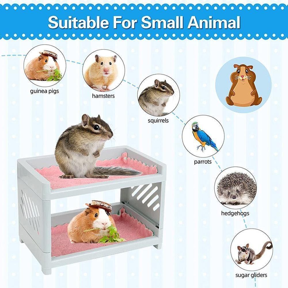 Small Hedgehog Hideout Corner Guinea Pig Hamster-Toy Easy To Install Pet Bunk Bed