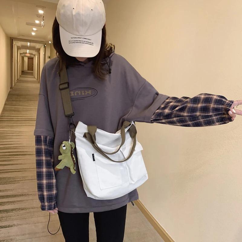 Женские сумки 2023, трендовая холщовая сумка, многофункциональный дизайн, модные сумки большой вместимости, женские сумки через плечо, холщовая сумка для женщин