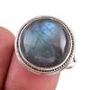 Ювелирное кольцо из чистого серебра 925 пробы с натуральным лабрадоритом, размер 10 e6o77
