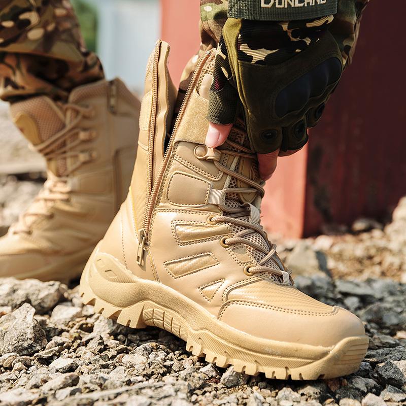 39-47 Men's Boots Desert Military Boots Ankle Outdoor Work Boots Male Non Slip Hiking Climbing Shoes