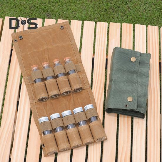 Портативный органайзер для бутылочек со специями, сумка для кемпинга, пикника, приправ, контейнер для баночек с маслом для барбекю, чехол для переноски, хранение