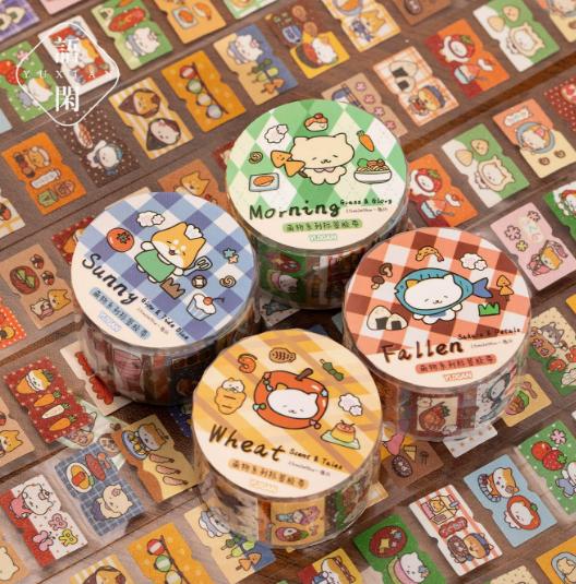 4pcs/1lot Decorative Adhesive tapes Tea Room Scrapbooking DIY Paper Scrapbooking Stickers