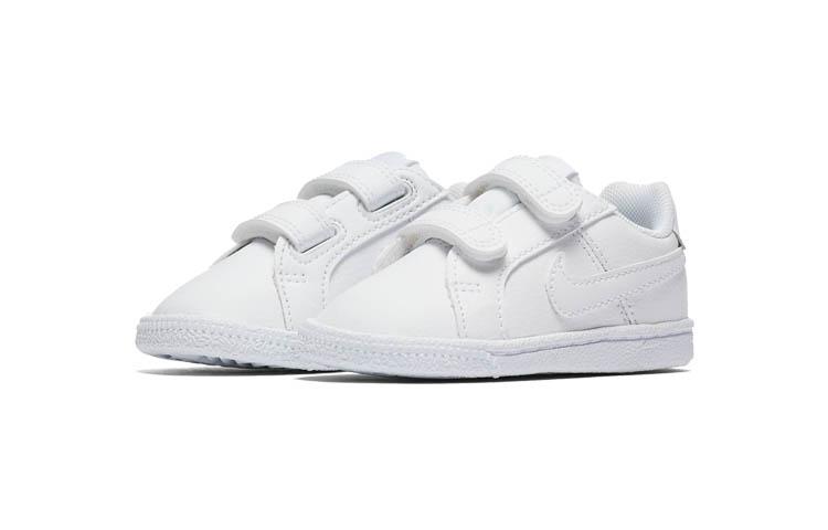 Nike Кроссовки Court Royale Casual Низкие для скейтбординга Белые для младенцев и малышей 833537-102
