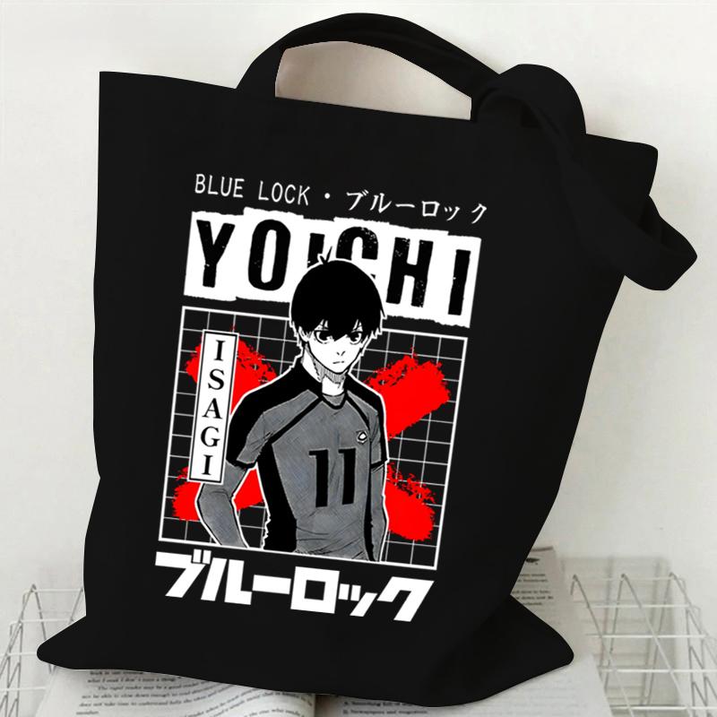 Сумки на плечо в стиле аниме для женщин, синяя сумка-тоут с принтом замка, многоразовые сумки для покупок, холщовые сумки