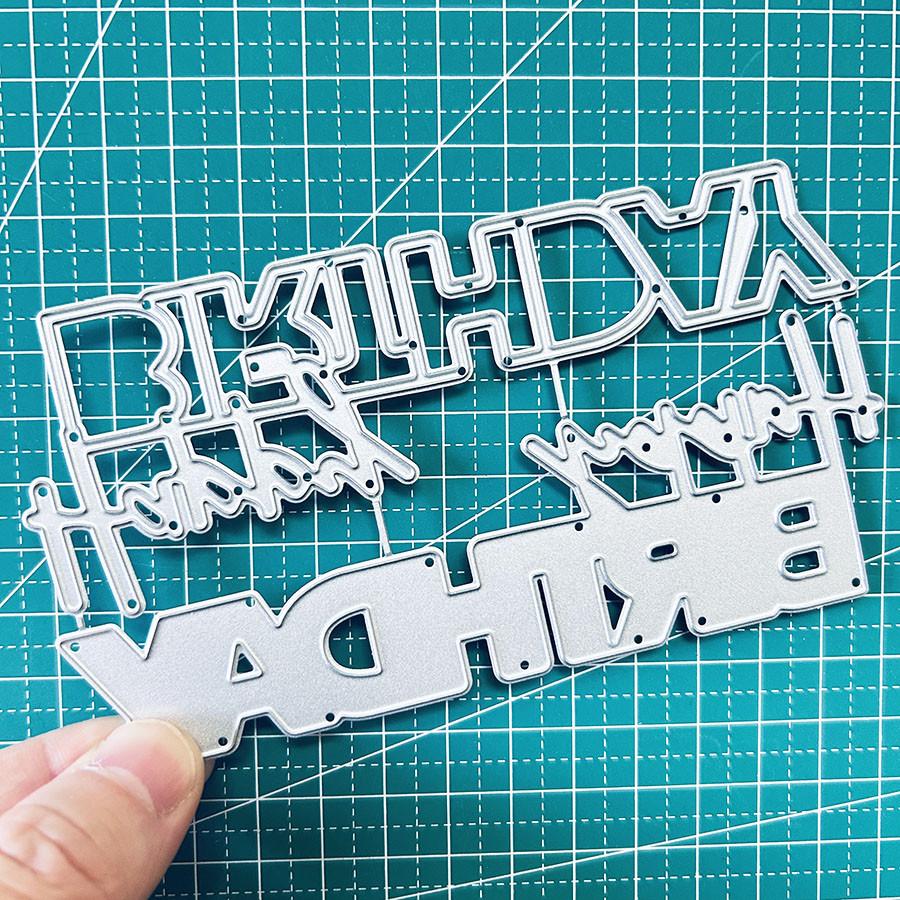 Happy Birthday Words Metal Cutting Dies Stencil for DIY Scrapbooking Photo Album Embossing Paper Cards Crafts Die Cuts