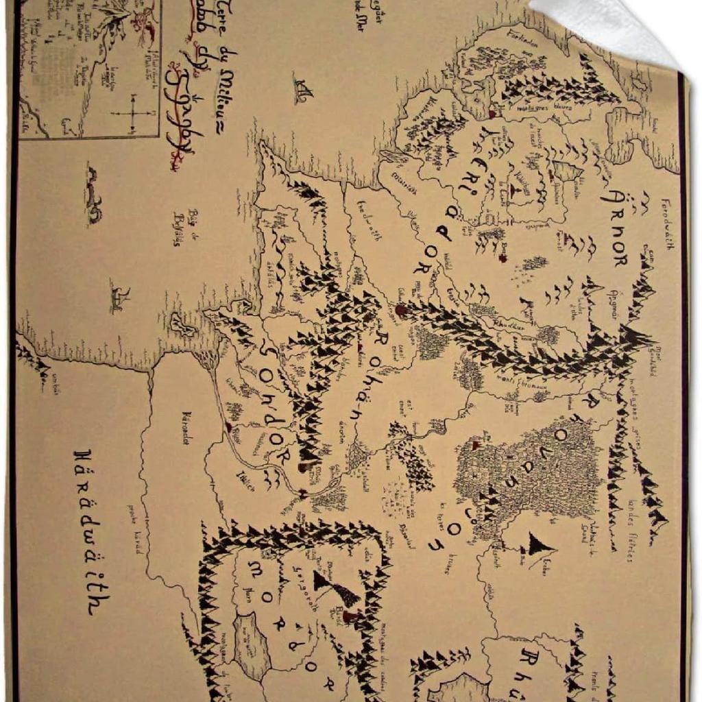 Super Soft Velvet Middle Earth Map Blanket - Lightweight, Durable, and Cozy Home Decor Quilt