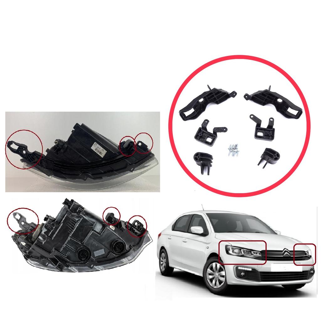 EHL582 Комплект кронштейнов для крепления фары, левая и правая сторона для Citroen C Elysee DD 2017-2024﻿ Facelift 9817298480