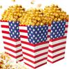 4PCS Independence Day Popcorn Box Paper USA Popcorn Holder Snack Candy Boxes 4th of July Treat Boxes Concession