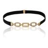 Women Elastic Skinny Waist Belt, Faux Leather Stretch Thin Waistband, Alloy Buckle Decorative Narrow Belt for Dresses Blazer