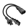 3-контактный C14 к C5+C13 переходной шнур Адаптер Вилка папа к Розетка мама Кабель-конвертер Y-разветвитель Линия питания