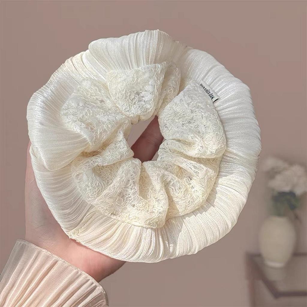 Stylish Lace Hair Scrunchies No Damage Scrunchy Hair Bands Ponytail Holders for Thick Curly and Thin Fine Hair
