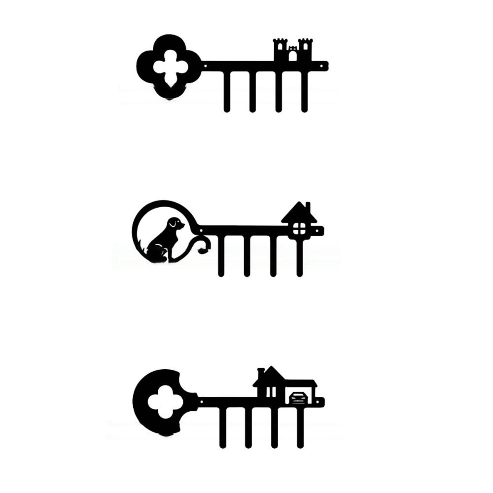 Multifunctional Iron Dog Wall Rack Festive Atmosphere Wall Hanging Coat Hanger Black Organizer Key Holder Clothes