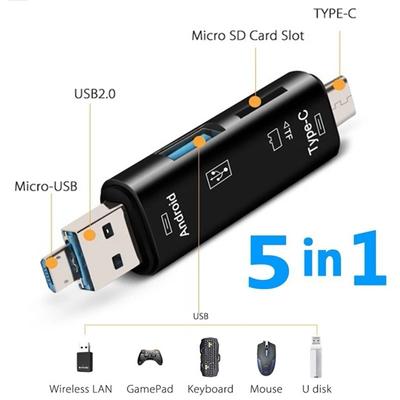 5 в 1 Многофункциональный USB 2,0 Type C/Usb/Micro Usb/Tf/SD устройство чтения карт памяти OTG адаптер для устройства чтения карт памяти Аксессуары для мобильных телефонов
