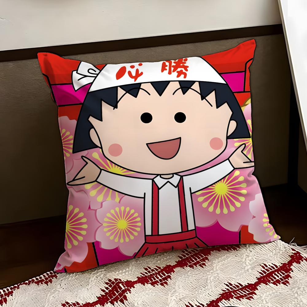 Милая аниме CChibi MMaruko Chan Наволочка Реверсивная Мягкая Прочная Наволочка для Подушки Дом Автомобиль Многоцелевое Использование для Ежедневного Комфорта