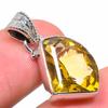 Подвеска из стерлингового серебра 925 пробы с натуральным цитрином, ручная работа, 1,02 дюйма, w4Y87