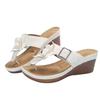Large Size Toe Cool Slippers Women's Fashion Outer Wear Summer New Flower Wedge Heel Women's Beach Shoes