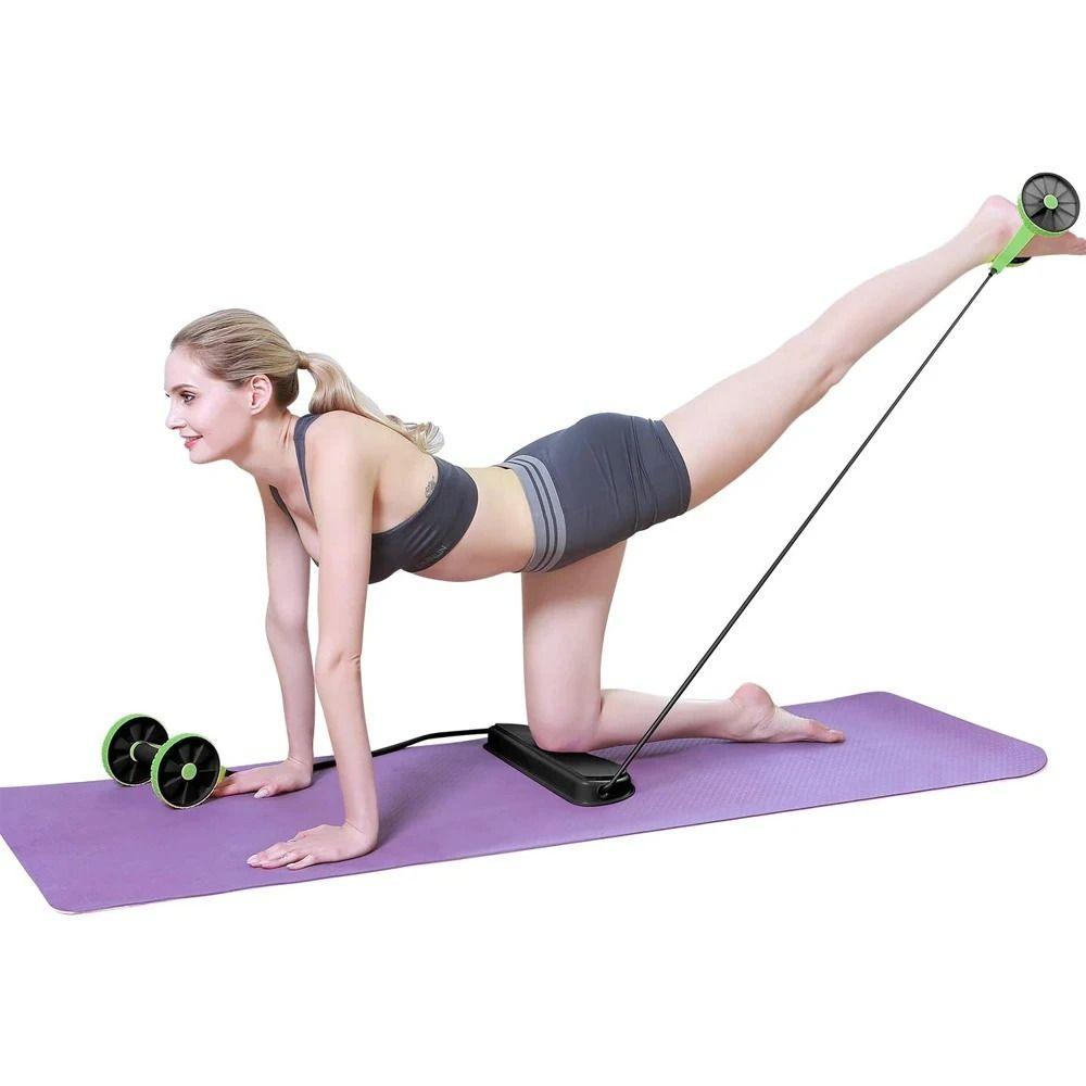 Knee Mat Ab Roller Double Roller Abdominal Wheel Waist Slimming Device Body Shaping