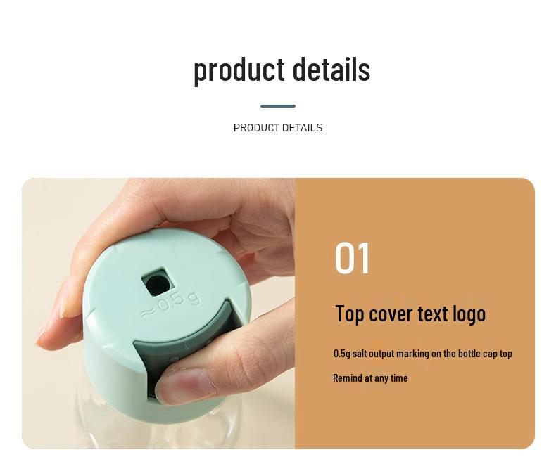 Newcomer Special: 5 Yuan Off - Press-Type Seasoning Jar for Kitchen, Sealed & Moisture-Proof Salt Control Bottle