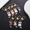 Funny Kitten Keychains INS Cute Alloy Cat Pendant Keyring Women Airpods Pendant Bag Car Key Holder Anti-loss Accessories