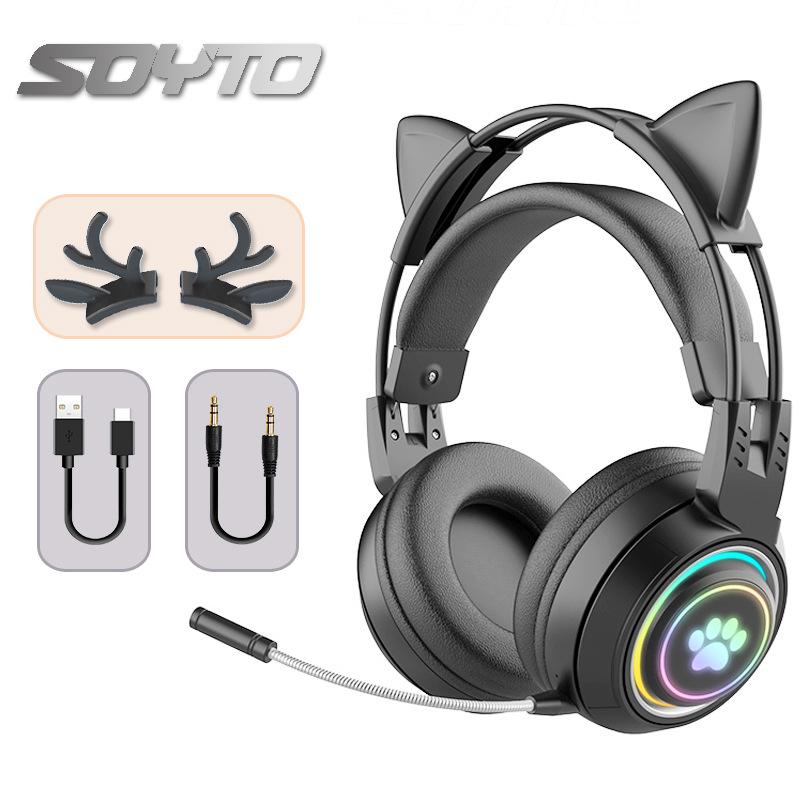 Беспроводная Bluetooth игровая гарнитура с оголовьем для мобильного телефона и компьютера, для киберспорта
