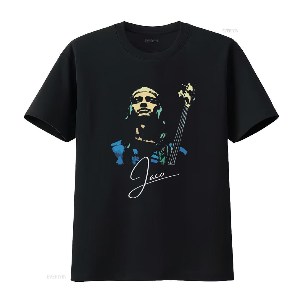 Jaco Pastorius Signature T Shirt vintage Washed graphic homme Versatile Casual Stretched Comfortable fashion Stylish