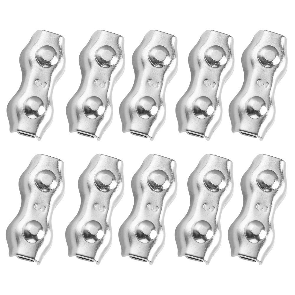 10pcs 304 Stainless Steel Steel Wire Rope Clip M3 Size Double Bolt Wire Clamp  Electric Fences