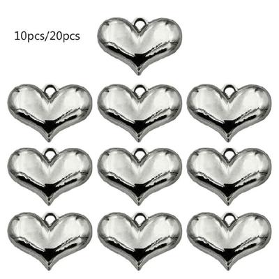 10/20 шт. Привлекательное Сердце Ожерелье Бусина DIY Шарм Сердце для Изготовления Украшений