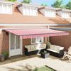 Retractable Awning Frame Red and White 500 x 300 cm