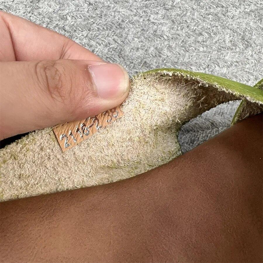 Johnature Тапочки из натуральной кожи с квадратным носком и открытым носком. Женская обувь. Повседневные шлепанцы на открытом воздухе. Удобные тапочки на плоской подошве.