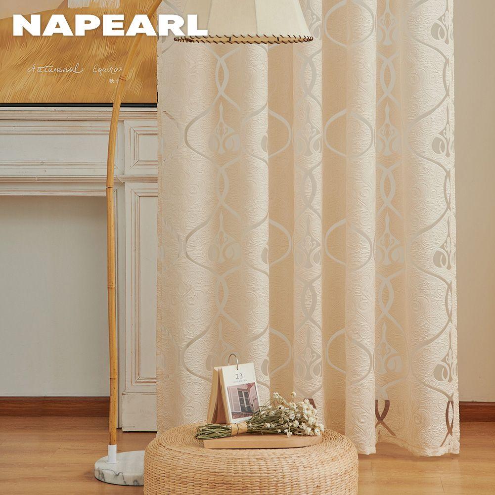 1 шт. NAPEARL жаккардовая оконная прозрачная занавеска Европейский дизайн цветы тюль занавеска для гостиной для домашнего декора