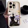 Чехол из мягкого силикона Хэллоуинский Замок Луна Для iPhone 17 Pro 14 15 Plus 11 12 13 16 Pro Max Coque 16E 17AIR Ударопрочный Чехол для Телефона