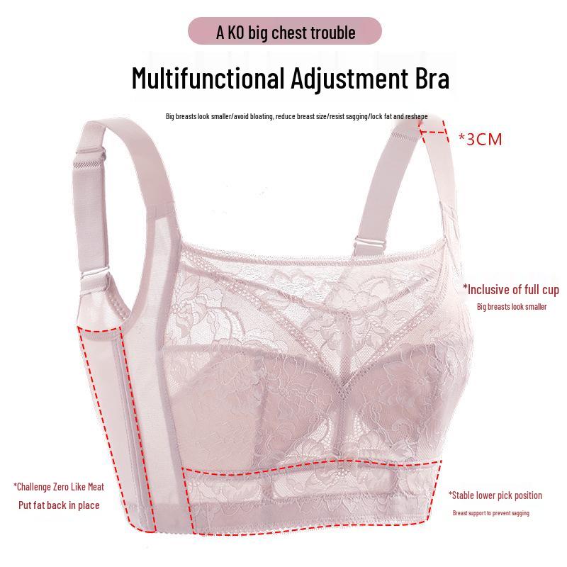 Women's Sexy Lift Shapewear Bra - Supports, Adjusts, Wire-Free, Anti-Sagging, Thin-Cup, Large Bust