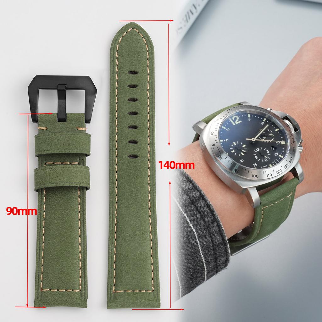 Расширенный матовый ремешок для часов из кожи Crazy Horse для Panerai Nishitetsu Seagull Мужской Ретро Универсальный 22MM 24MM ремешок Браслет