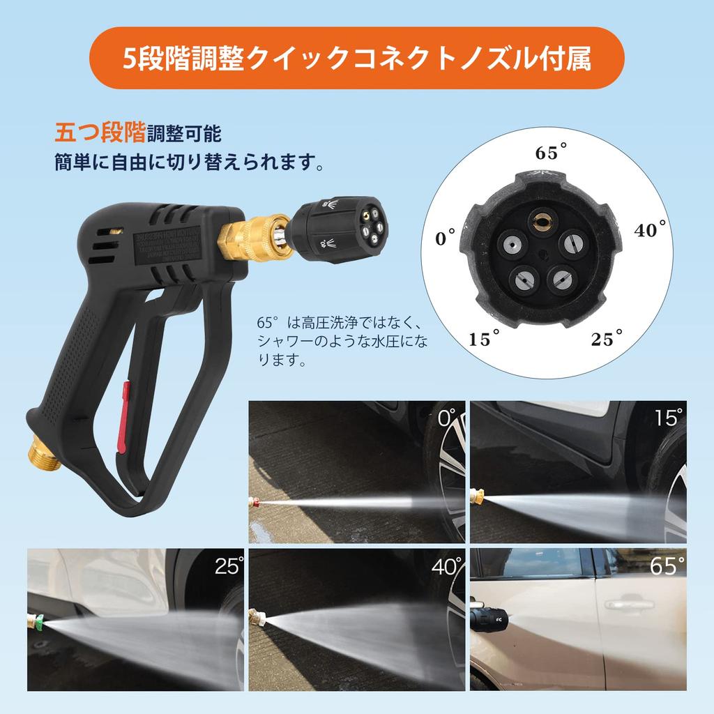 Короткий пистолет для мойки высокого давления Akitsuba, Совместим с Karcher K2, K3, K4, K5, K6, K7, JTK, Латунь, M22-14 мм. Подходит для Karcher серии K (K2, K3,