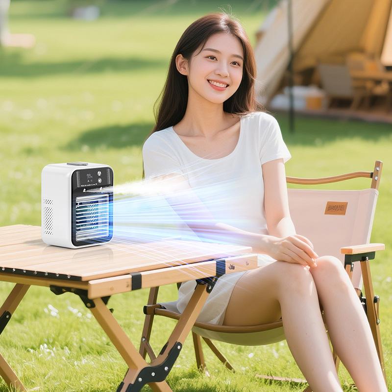 USB Spray Humidifier Mini Air Conditioner Fan Desktop Water Cooling Fan Dormitory Cooling Electric Fan Rechargeable Cooler Fan