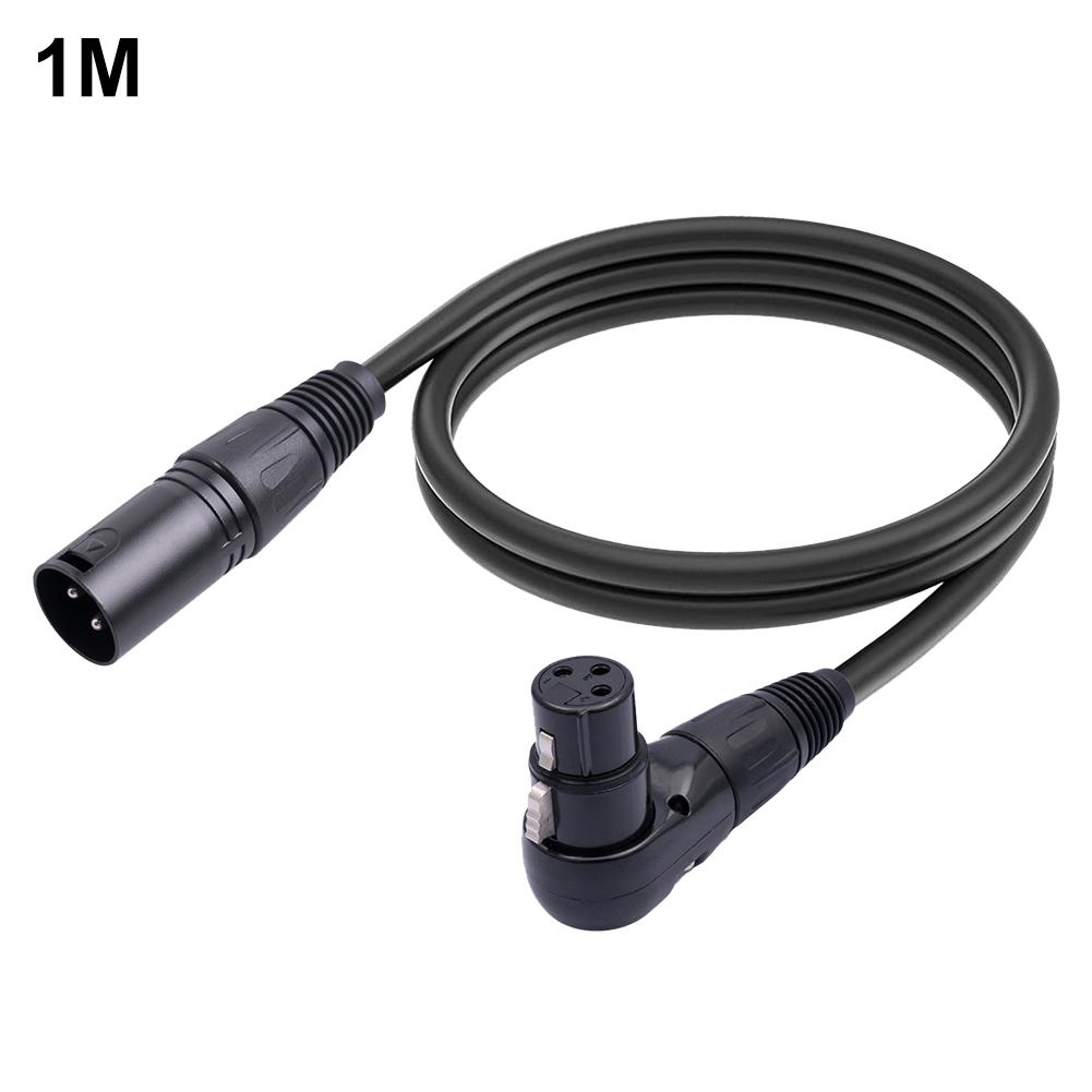 90 Degree XLR Female To Straight XLR Male 3-Pin Mic Connector 0.3/1/1.8M Elbow XLR Female To Straight XLR Male Audio CableGood product