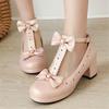 Fashion 2025 Spring Autumn Women Pumps Lolita Shoes Platform High Heels Black Red T-Belt Buckle Mary Jane Shoes Bow Ladies Party Shoes