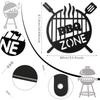 Stunning Barbecue Wall Hanging Decor! BBQ Zone Retro Signs Add Charm. Grill Outdoor Backyard Kitchen Iron Art Decoration.