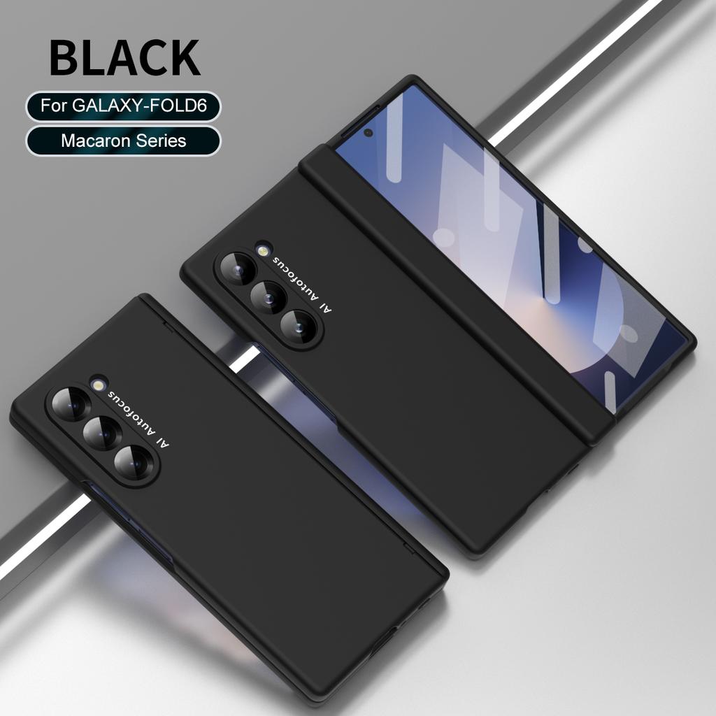 Matte Folding Case for Samsung Galaxy Z Fold 6 5 4 3 Case Skin Friendly Hinge Optional Pen Slot with Tempered Film Shockproof Cover