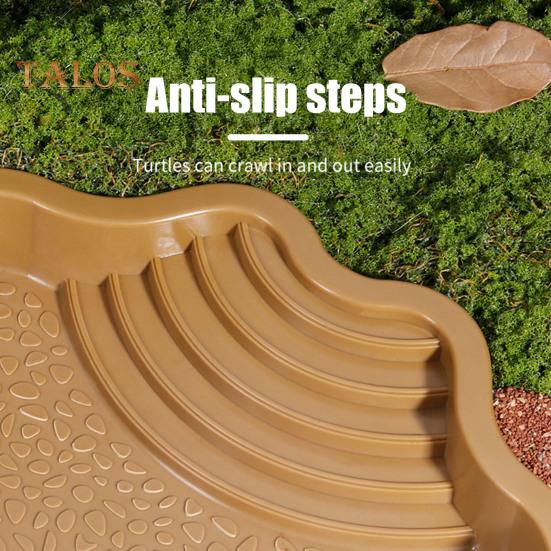 Бассейн для купания рептилий, большая кормушка для черепах, миска для воды с пандусом, аквариумное украшение для ящерицы, геккона, змеи, черепахи, бородатой агамы