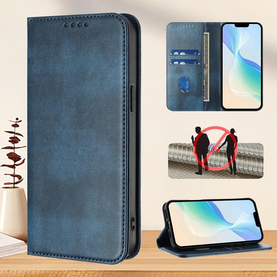 RFID Blocking Card Slots Wallet Phone Case for Redmi Note 14 13 12 11 10 9 8 Pro Xiaomi 15 14 13 12 11 10 Strong Magnetic PU Leather Case with Holder