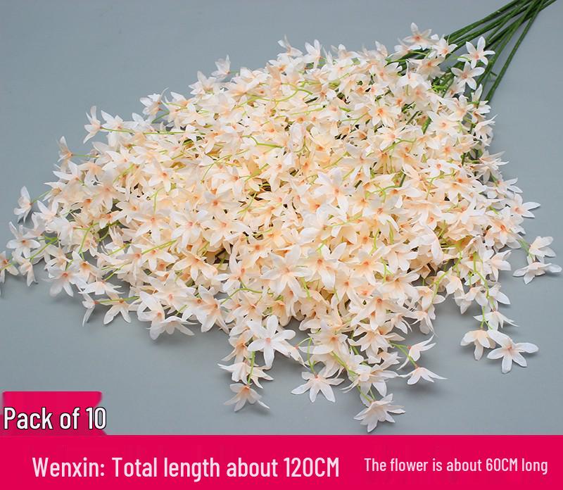 Свадебный декор из шелковых цветов шампанского - Искусственные элементы цветочного оформления потолка и прохода