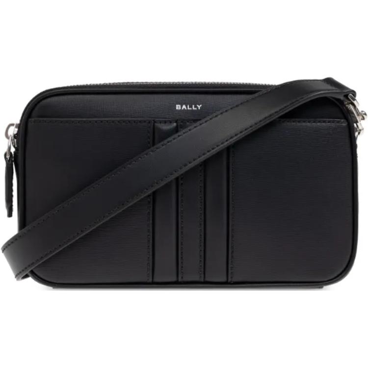Bally Logo Print Leather Messenger Bag Men bags Black 6310498