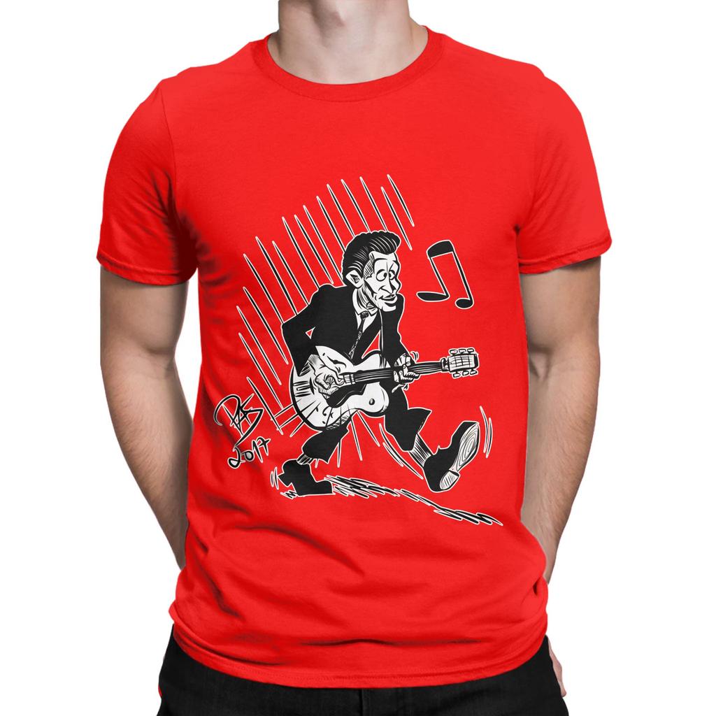 Chuck Berry caricature Funny Graphic 100 Cotton TShirt Chuck Berry Tees Tops For Unisex