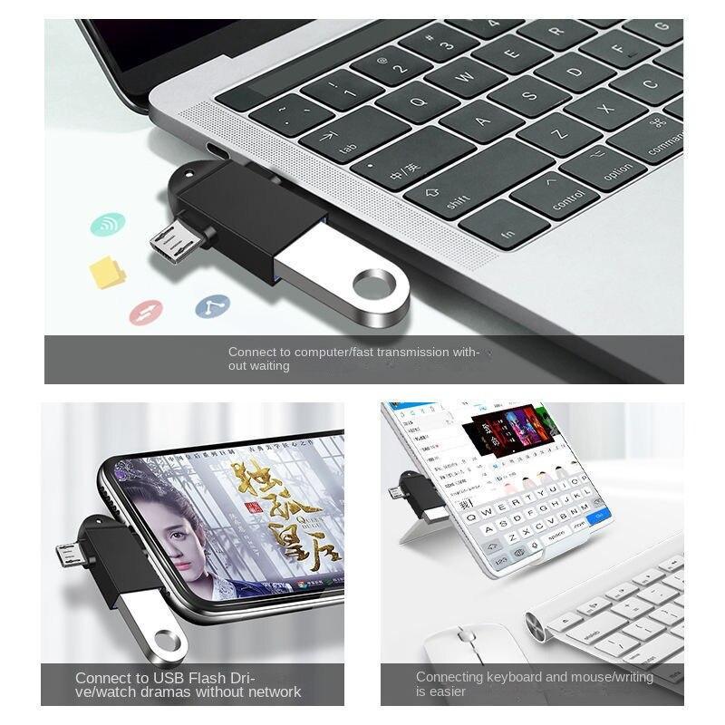 USB3.0 к адаптеру Type-c + Android, подходит для Android, мобильных телефонов Type-c, адаптер OTG «два в одном»