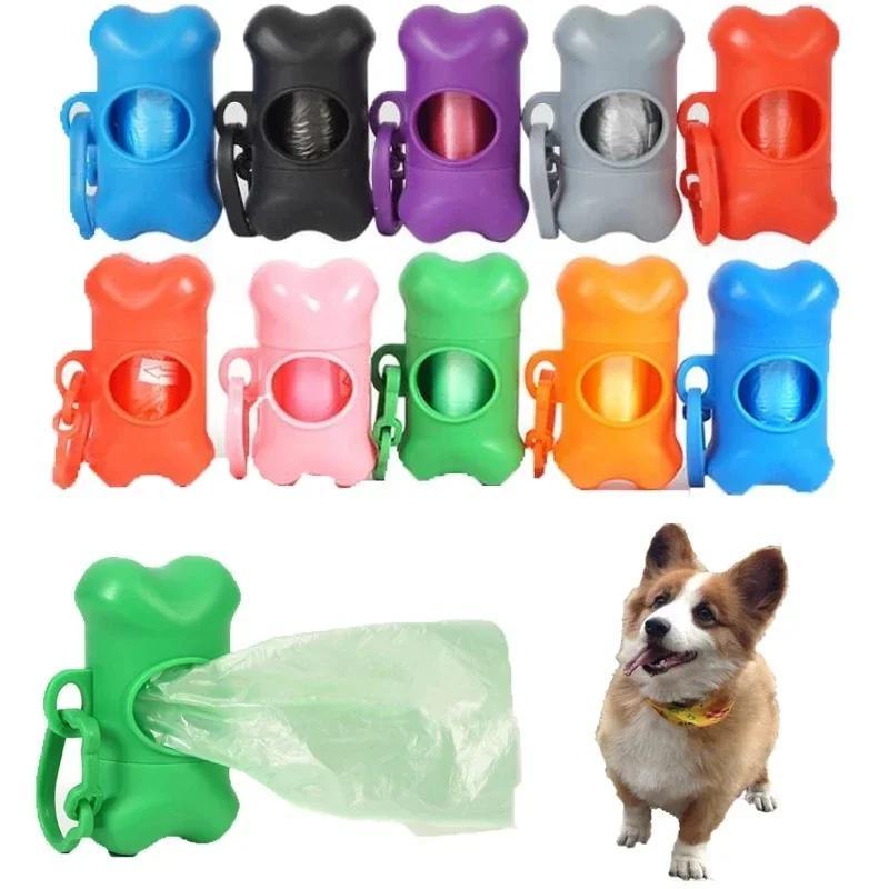 Pet Dog Poop Bag Bone Shape Dispenser Waste Garbage Carrier Holder Dispensers Poop Bag Dogs Trash Cleaning Tool Pet Products