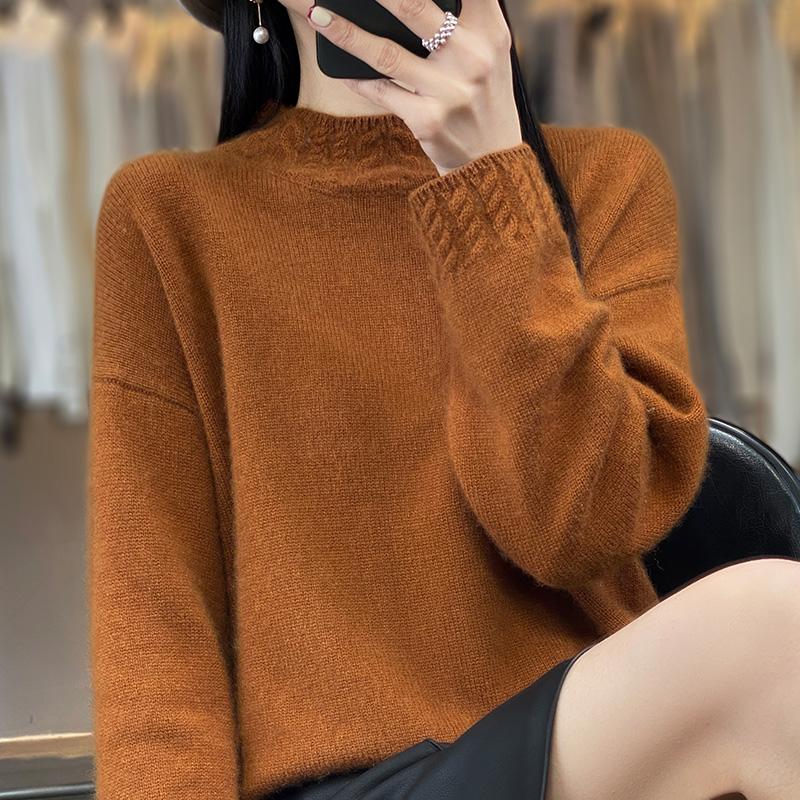 Женский кашемировый свитер Qinghe Cashmere 30% кашемир 70% шерсть Осень и Зима Пуловер Теплый и Модный