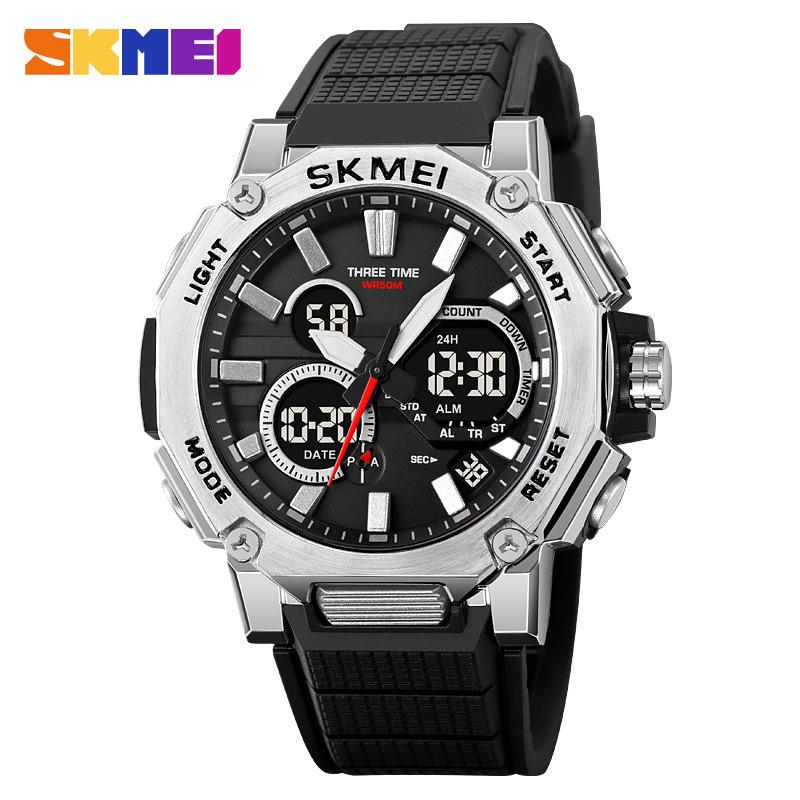 Moment Beauty Горячая Распродажа Электронные Часы Двойной Дисплей Механизм 3 Времени Многофункциональные Студенческие Водонепроницаемые Спортивные Электронные Часы